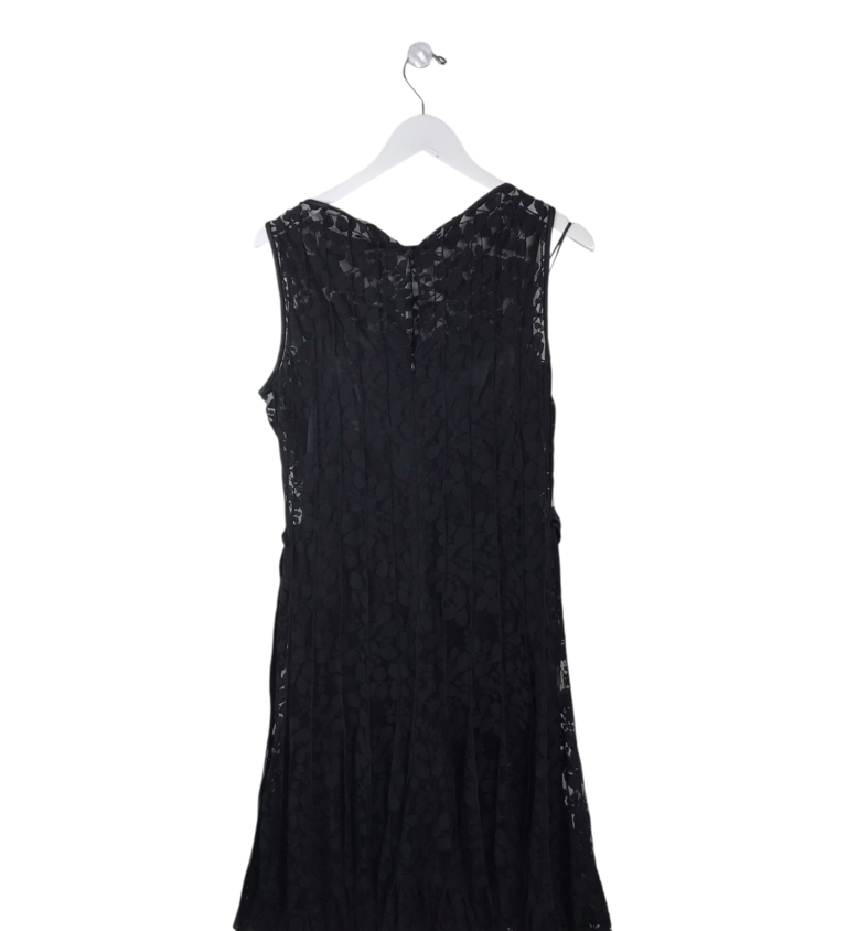 TERI JON LACE SLEEVELESS DESIGNER DRESS BLACK 12