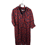 RET$525 CHERRIES 3/4 SLEEVE DESIGNER DRESS NAVY RED 8