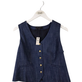 TALBOTS NWT$109 DENIM VEST BLUE 10P