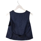 TALBOTS NWT$109 DENIM VEST BLUE 10P