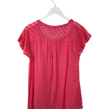 SOFT SURROUNDINGS NWT DOTS FLUTTER SLEEVE BLOUSE CORAL SMALL
