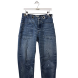 WE THE FREE PAINT SPLATTER BARREL JEANS BLUE 26