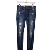 7 FOR ALL MANKIND NWT SKINNY DISTRESSED DESIGNER JEANS BLUE 27