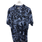 COLUMBIA POLO PRINT SHORT SLEEVE MEN SHIRT BLACK GREY XL