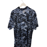 COLUMBIA POLO PRINT SHORT SLEEVE MEN SHIRT BLACK GREY XL