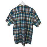 PATAGONIA PLAID SHORT SLEEVE MEN SHIRT TEAL YELLOW XLARGE