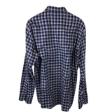 ERMENEGILDO ZEGNA PLAID LONG SLEEVE MEN SHIRT NAVY GREY XLARGE