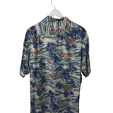 FAHERTY PRINT SHORT SLEEVE MEN SHIRT BLUE GREY XLARGE
