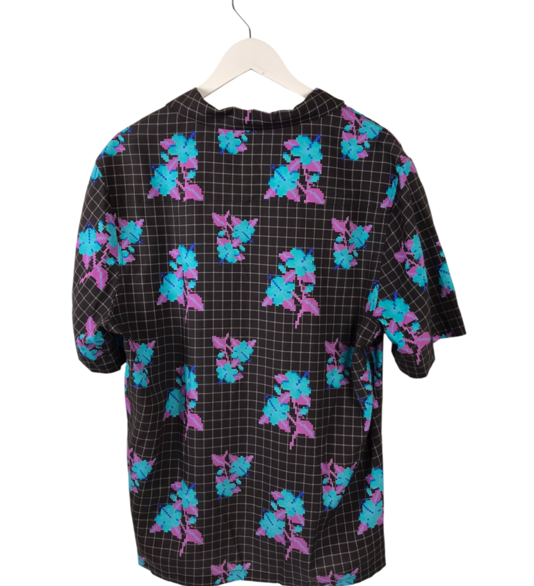 KSUBI RET$180 PLAID SHORT SLEEVE MEN SHIRT BROWN TEAL XLARGE