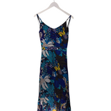 TRINA TURK RET$368 FLORAL WRAP MIDI DESIGNER DRESS BLUE WHITE 6
