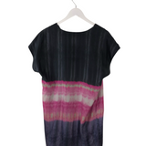 MARIE OLIVER SILK TIE DYE CAP SLEEVE DESIGNER DRESS GREY PINK SMALL