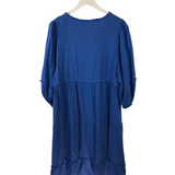 UMGEE EMBROIDERED BALLOON SLEEVE DRESS BLUE MULTI MEDIUM