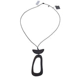 CHICO'S NWT$38 WOODEN PENDENT NECKLACE BROWN