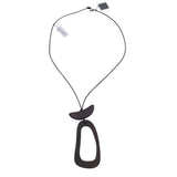 CHICO'S NWT$38 WOODEN PENDENT NECKLACE BROWN