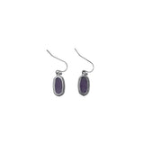 KENDRA SCOTT RET$70 AMETHYST DROP EARRINGS PURPLE SILVER
