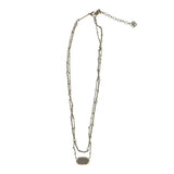 KENDRA SCOTT GEMSTONE DOUBLE-STRAND NECKLACE GOLD WHITE