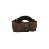 SOFT SURROUNDINGS LEATHER BEADED RING BRACELET BLUE BROWN