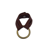 LEATHER O-RING BRACELET GOOLD BROWN