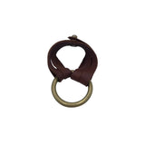 LEATHER O-RING BRACELET GOOLD BROWN