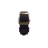 SWATCH RET$155 "BROWNEE" PVD CASE/SILICONE STRAP WATCH ROSE GOLD BROWN