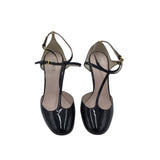 MIU MIU PATEN LEATHER HEEL DESIGNER SHOES GOLD 39IT