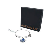 ALEX AND ANI NWT "JEDI" CHARM BANGLE BRACELET BLUE SILVER