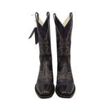 ARIAT NIB 13" LEATHER WESTERN BOOTS BROWN BLUE 9.5B