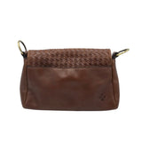 PATRICIA NASH RET$300 LEATHER WOVEN SHOULDER HANDBAG BROWN