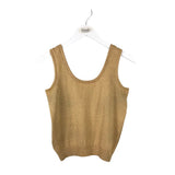 ST JOHN GLITTER KNIT TANK DESIGNER TOP GOLD SMALL