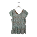 MAEVE CAP SLEEVE TOP BLUE NUDE MEDIUM