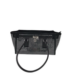 MICHAEL KORS RET$358 STUDDED SHOULDER HANDBAG BLACK SILVER 12L x 6H x 5W