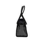 MICHAEL KORS RET$358 STUDDED SHOULDER HANDBAG BLACK SILVER 12L x 6H x 5W