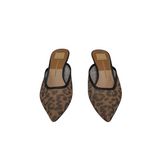 DOLCE VITA RET$125 ANIMAL PRINT MESH MULE SHOES TAN BLACK 8