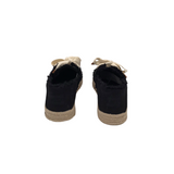 TOMS RET$85 ESPADRILLE LACE UP SHOES BLACK CREAM 8