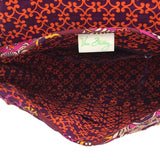 VERA BRADLEY FLORAL QUILTED CROSSBODY HANDBAG MAROON YELLOW