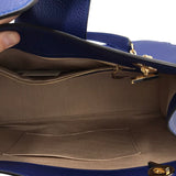 LEATHER CHAIN STRAP SATCHEL HANDBAG BLUE