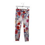 7 FOR ALL MANKIND FLORAL SKINNY DESIGNER JEANS WHITE 25