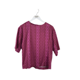 NWT SHORT SLEEVE DESIGNER TOP PURPLE MAROON MEDIUM