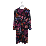 J. CREW NWT FLORAL LONG SLEEVE DRESS BLACK RED 4