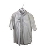 PONCHO STRIPE SHORT SLEEVE MEN SHIRT WHITE NAVY XLARGE