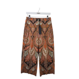 KOBI HALPERIN NWT$398 PRINT WIDE CROP DESIGNER PANT PINK ORANGE 2