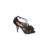 CHRISTIAN LOUBOUTIN TOURNICOTI DENTELLE SLINGBACK LUXE SHOES BLACK 40