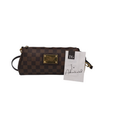 LOUIS VUITTON 2015 AS-IS EVA POCHETTE w/ CHAIN STRAP LUXE HANDBAG BROWN