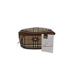 BURBERRY RET$1250 CHECK BELT BAG LUXE HANDBAG BEIGE/BROWN