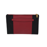 PRADA BICOLOUR SAFFIANO LEATHER CLUTCH LUXE HANDBAG RED/BLACK