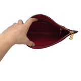 PRADA BICOLOUR SAFFIANO LEATHER CLUTCH LUXE HANDBAG RED/BLACK