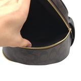 COACH NWT$450 LEATHER MONOGRAM BACKPACK BROWN BLACK