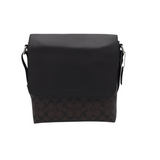 COACH RET$375 LEATHER MONOGRAM MESSENGER HANDBAG BROWN BLACK