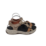 TAOS RET$160 VELCRO HIKING SANDALS SHOES TAUPE RUST 11