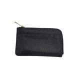 LONGCHAMP RET$170 LEATHER ZIP WALLET BLACK